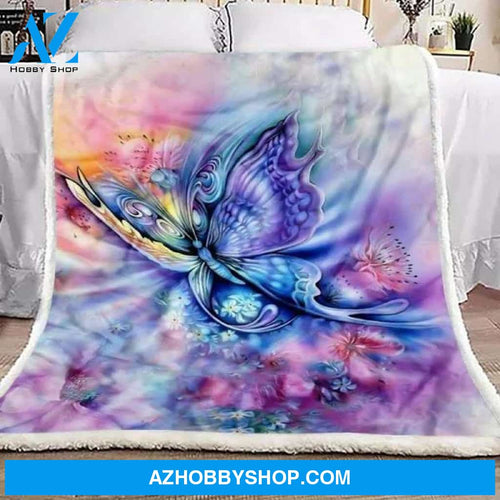 Fantasy Butterfly Fleece Blanket - Quilt Blanket