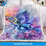 Fantasy Butterfly Fleece Blanket - Quilt Blanket