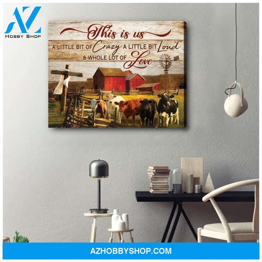 Farm and Cow This is us Canvas And Poster, Wall Decor Visual Art