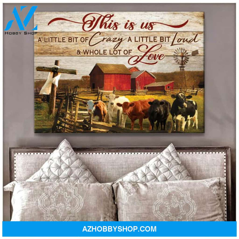 Farm and Cow This is us Canvas And Poster, Wall Decor Visual Art
