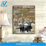Farm Angus Cows Don't Cry Over The Past Canvas Wall Art Decor