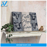 Farm Angus Cows Faith Hope Love Canvas Wall Art Decor