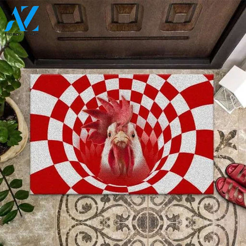 Farm Animals Illusion Chicken Funny Outdoor Indoor Wellcome Doormat