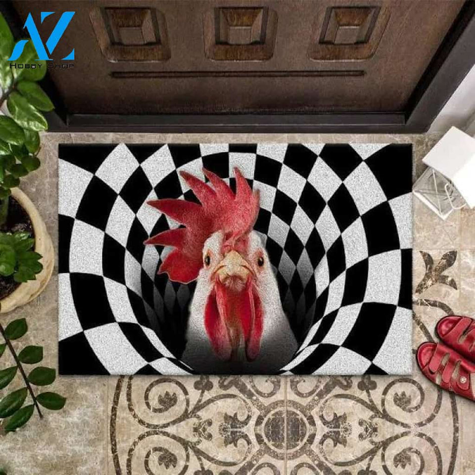 Farm Animals Illusion - Chicken Funny Outdoor Indoor Wellcome Doormat
