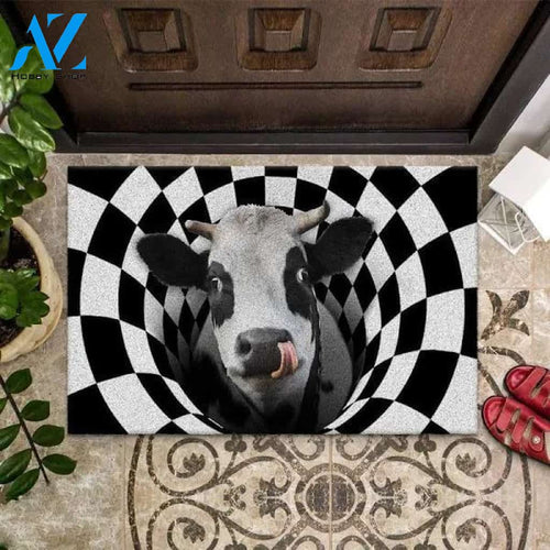 Farm Animals Illusion - Cow Funny Outdoor Indoor Wellcome Doormat