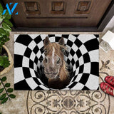 Farm Animals Illusion Horse Doormat Welcome Mat House Warming Gift Home Decor Gift for Dog Lovers Funny Doormat Gift Idea