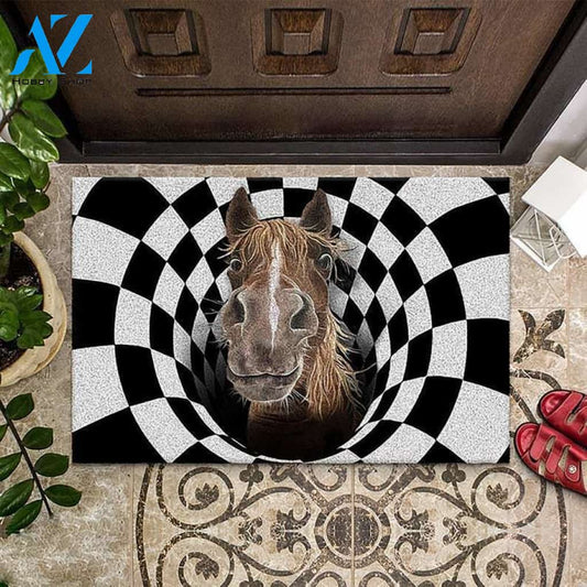 Farm Animals Illusion Horse Doormat Welcome Mat House Warming Gift Home Decor Gift for Dog Lovers Funny Doormat Gift Idea
