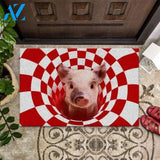 Farm Animals Illusion Pig Funny Outdoor Indoor Wellcome Doormat