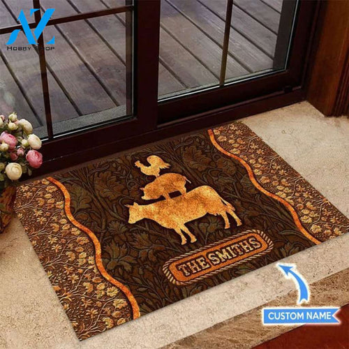 Farm Animals Unique Brown Custom Doormat Gift for Farmer | Welcome Mat | House Warming Gift