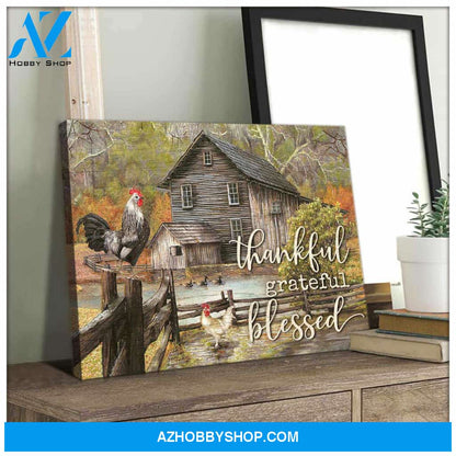 Farm Canvas Thankful Grateful Blessed Wall Art Decor