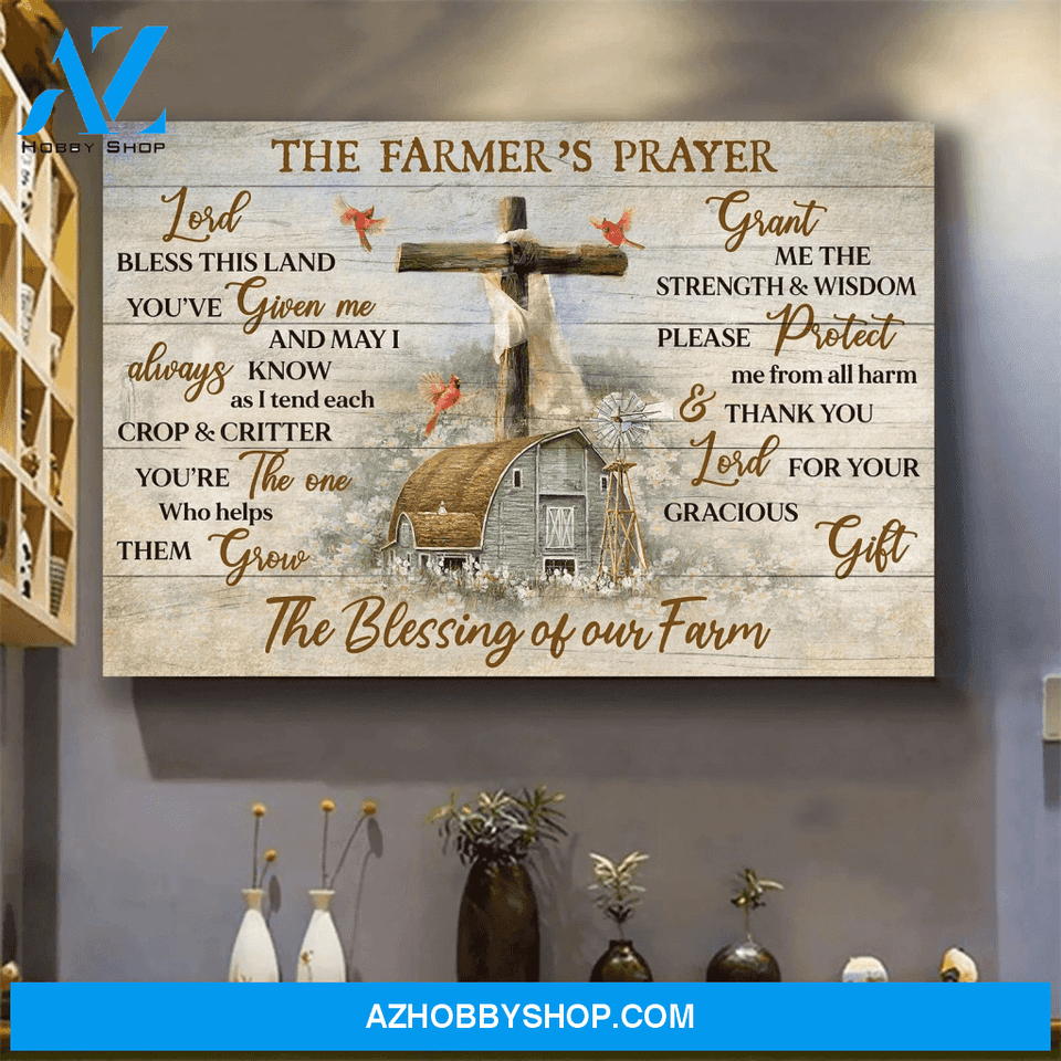 Farm Cardinals Cross Scarf The Blessing Of Our Team Every Moment Thank God Poster Canvas Wall Decor Visual Art