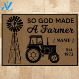 Farm Custom Doormat So God Made A Farmer | WELCOME MAT | HOUSE WARMING GIFT