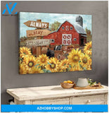 Farm Farmhouse Always stay humble and kind Canvas Wall Art Decor