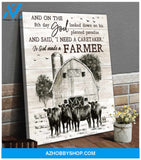 Farm Farmhouse Angus Cow Canvas So God made a farmer Wall Art Decor
