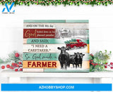 Farm Farmhouse Angus Cow So God made a farmer V.C Canvas Wall Art Decor