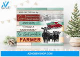 Farm Farmhouse Angus Cow So God made a farmer V.C Canvas Wall Art Decor