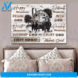 Farm Farmhouse Angus cows Canvas Every moment, Thank God Wall Art Decor