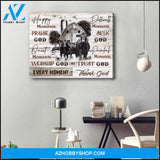 Farm Farmhouse Angus cows Canvas Every moment, Thank God Wall Art Decor