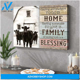 Farm Farmhouse Angus Cows Canvas Having both is a blessing Wall Art Decor