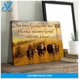 Farm Farmhouse Angus Cows Canvas May every sunrise Wall Art Decor