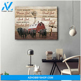 Farm Farmhouse Angus Cows Canvas Thank God Wall Art Decor