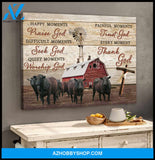 Farm Farmhouse Angus Cows Canvas Thank God Wall Art Decor