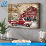 Farm Farmhouse Angus Cows Grateful Thankful Blessed Canvas Wall Art Decor