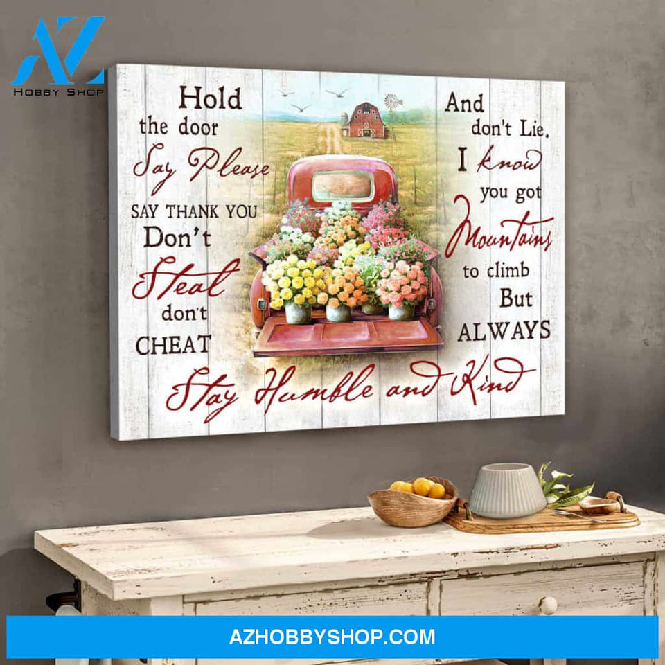 Farm Farmhouse Canvas Always Stay Humble and Kind Wall Art Decor