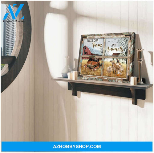 Farm Farmhouse Canvas Bless our farm and animals Wall Art Decor