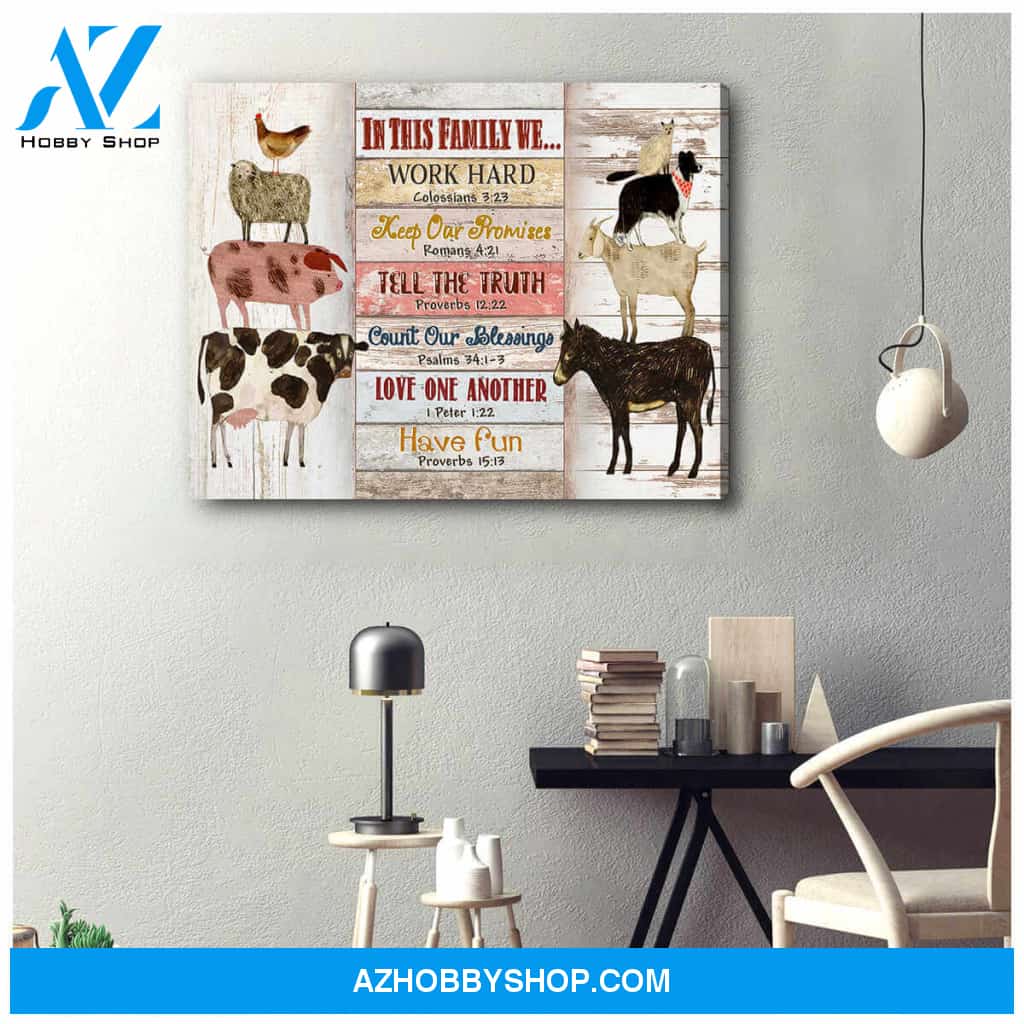 Farm Farmhouse Canvas In this Family Wall Art Decor