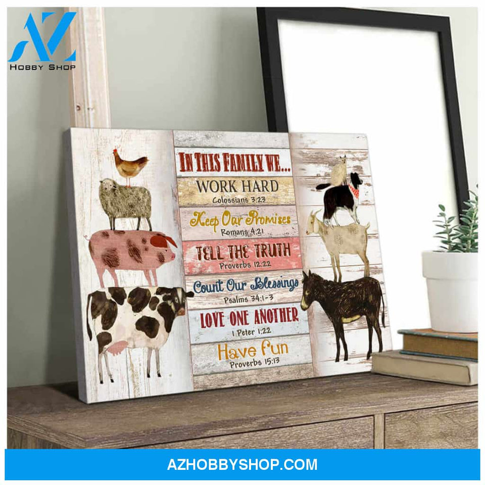 Farm Farmhouse Canvas In this Family Wall Art Decor