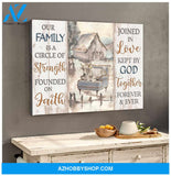 Farm Farmhouse Canvas Our family is a circle of strength Wall Art Decor