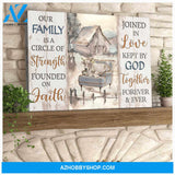 Farm Farmhouse Canvas Our family is a circle of strength Wall Art Decor