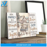 Farm Farmhouse Canvas Our family is a circle of strength Wall Art Decor