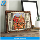 Farm Farmhouse Canvas Pumpkins Red Truck Wall Art Decor
