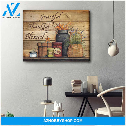 Farm Farmhouse Canvas Thankful Grateful Blessed AT Wall Art Decor
