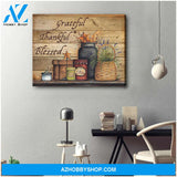 Farm Farmhouse Canvas Thankful Grateful Blessed AT Wall Art Decor