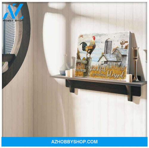 Farm Farmhouse Canvas Thankful Grateful Blessed Wall Art Decor