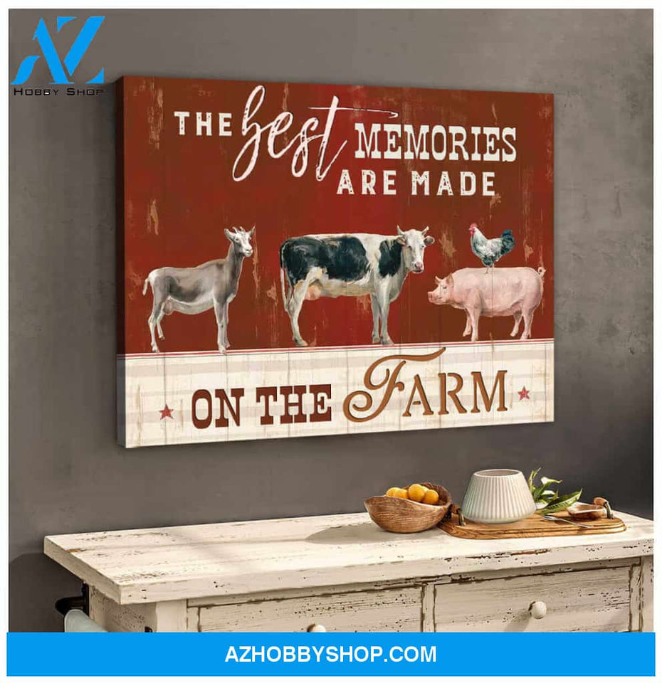 Farm Farmhouse Canvas The best memories are made on the farm Wall Art Decor