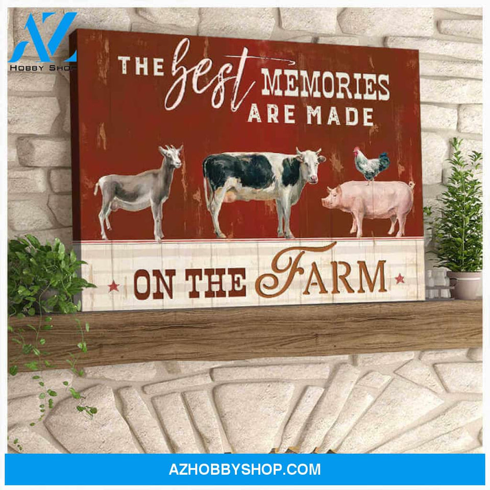 Farm Farmhouse Canvas The best memories are made on the farm Wall Art Decor