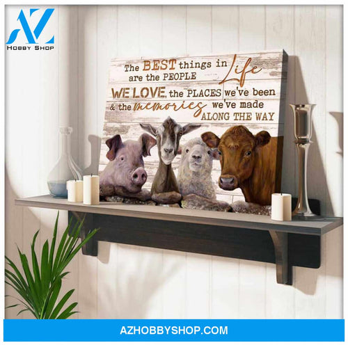 Farm Farmhouse Canvas The best things in life Wall Art Decor