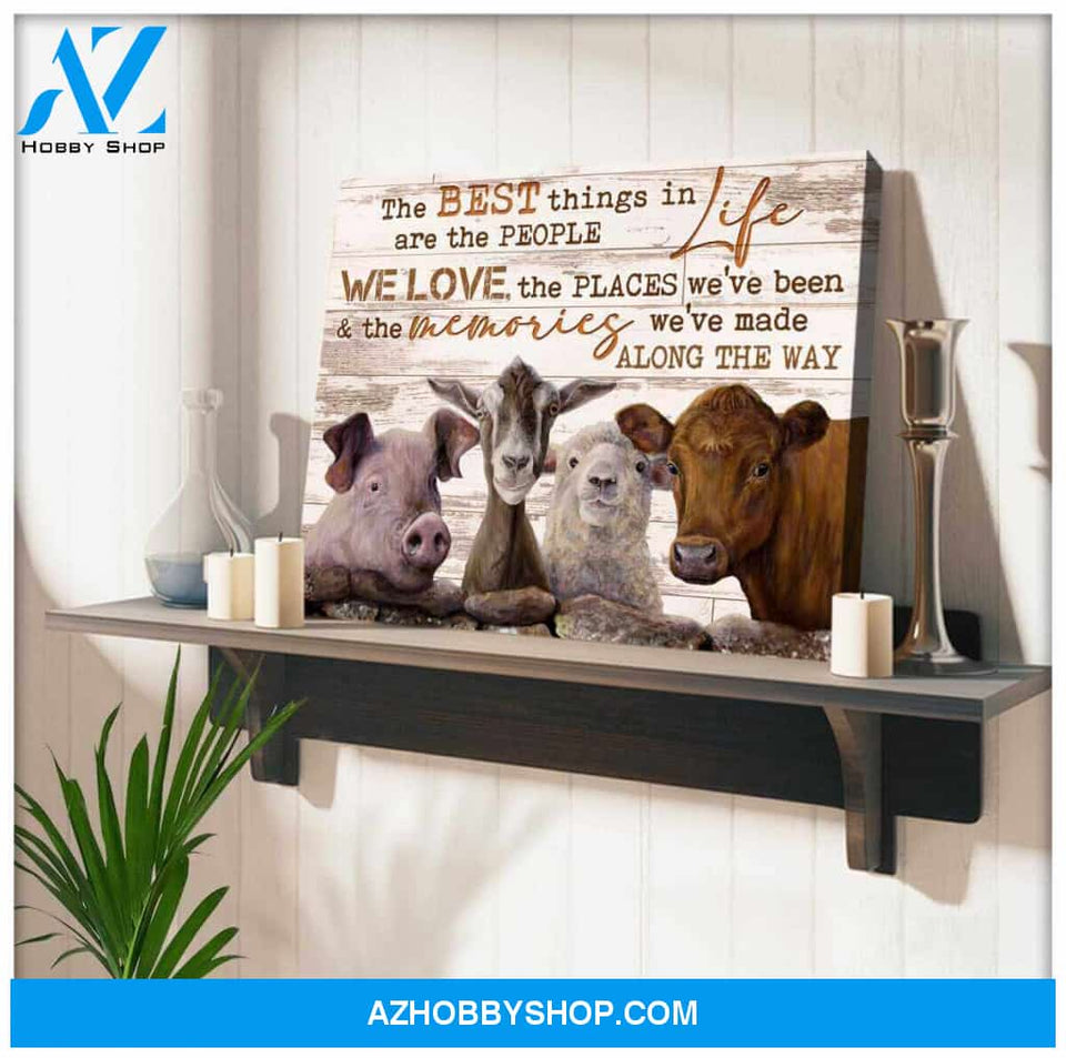 Farm Farmhouse Canvas The best things in life Wall Art Decor