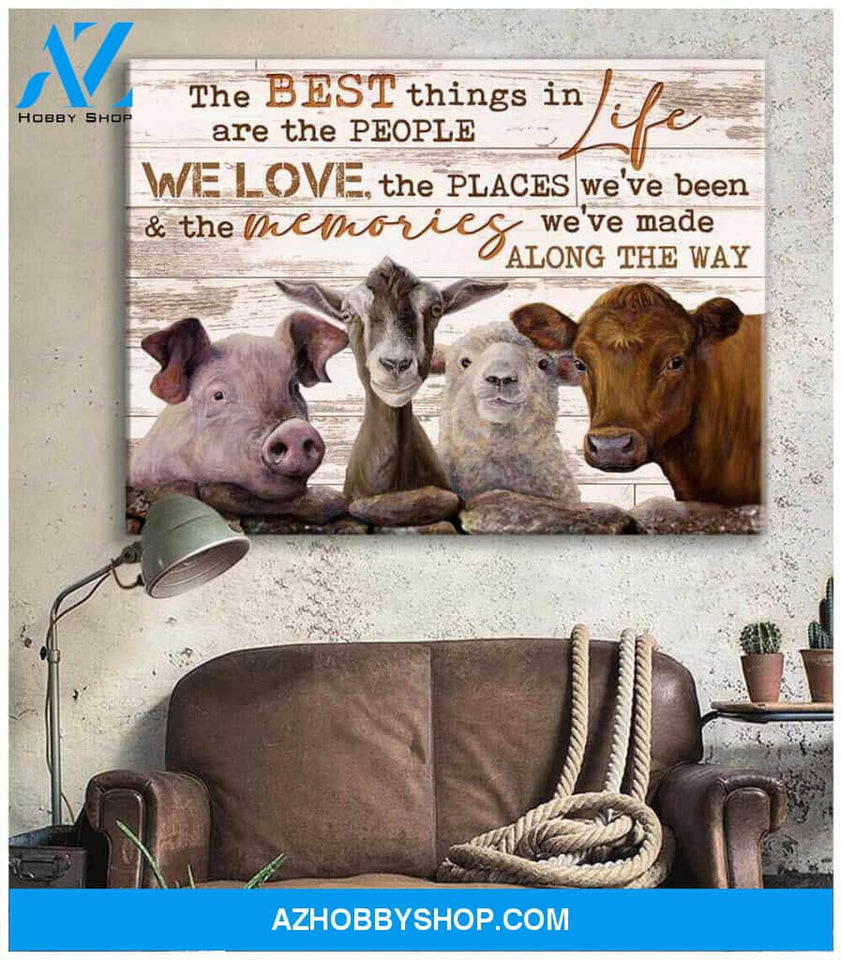 Farm Farmhouse Canvas The best things in life Wall Art Decor