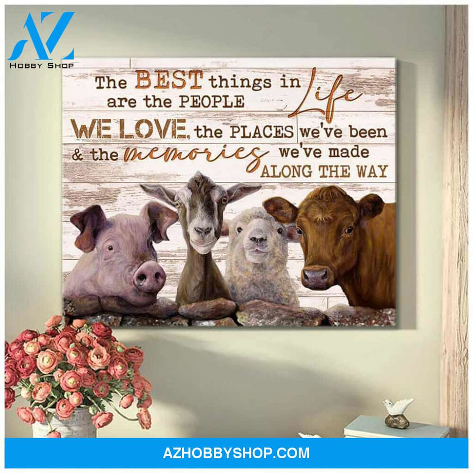 Farm Farmhouse Canvas The best things in life Wall Art Decor