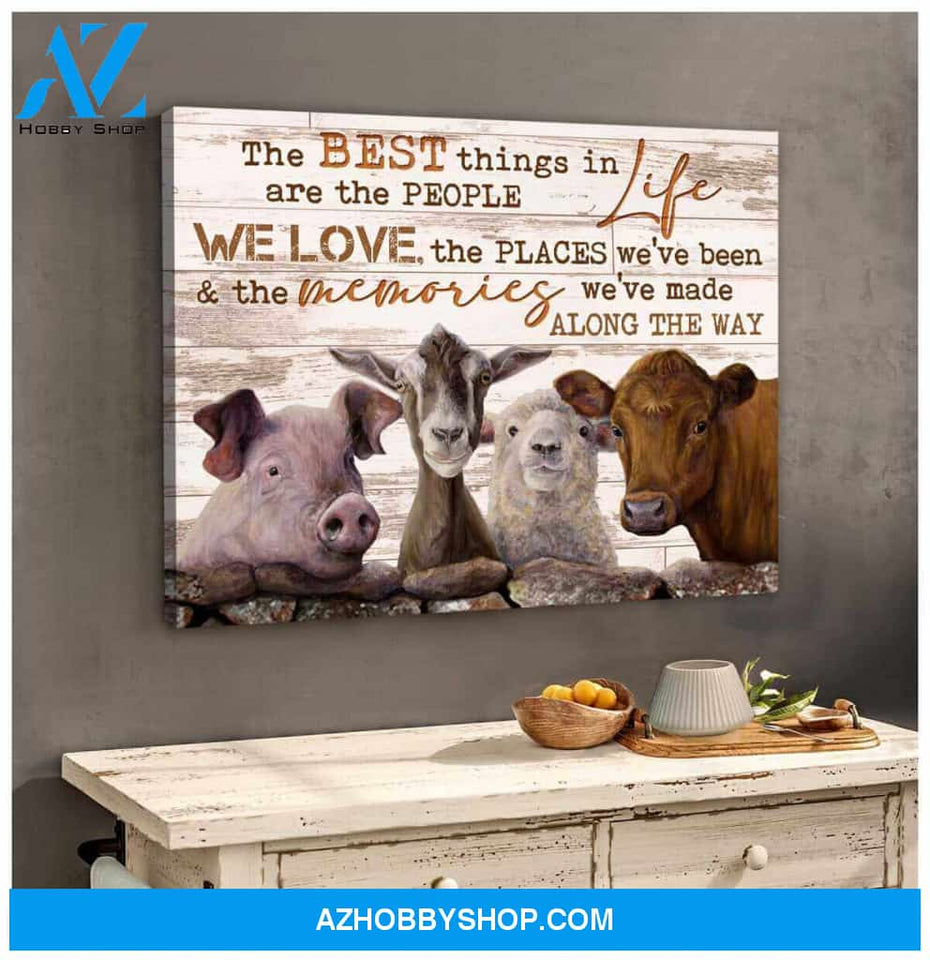 Farm Farmhouse Canvas The best things in life Wall Art Decor