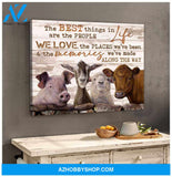 Farm Farmhouse Canvas The best things in life Wall Art Decor