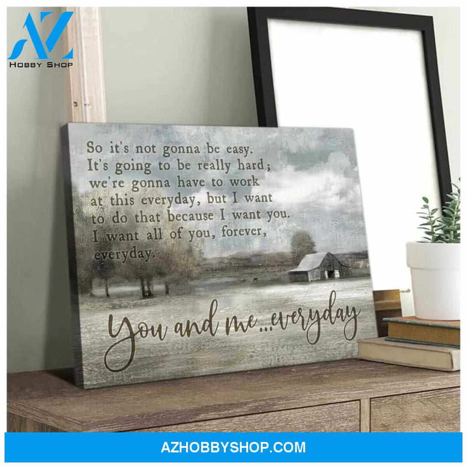 Farm Farmhouse Canvas You And Me Everyday Wall Art Decor, Wall Decor Visual Art Gift Family