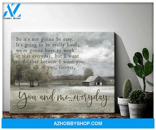 Farm Farmhouse Canvas You And Me Everyday Wall Art Decor, Wall Decor Visual Art Gift Family