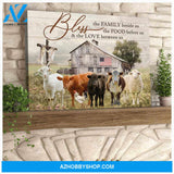 Farm Farmhouse Cattle Canvas Bless Home Wall Art Decor