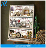 Farm Farmhouse Cherish Yesterday Live Today Dream Tomorrow Canvas Wall Art Decor